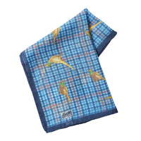 Blue Checked Pheasant Wool & Silk Hank