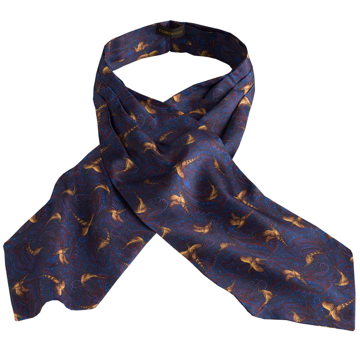 Blue Pheasant Silk Cravat