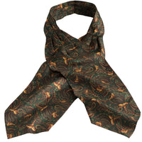 Green Pheasant Silk Cravat