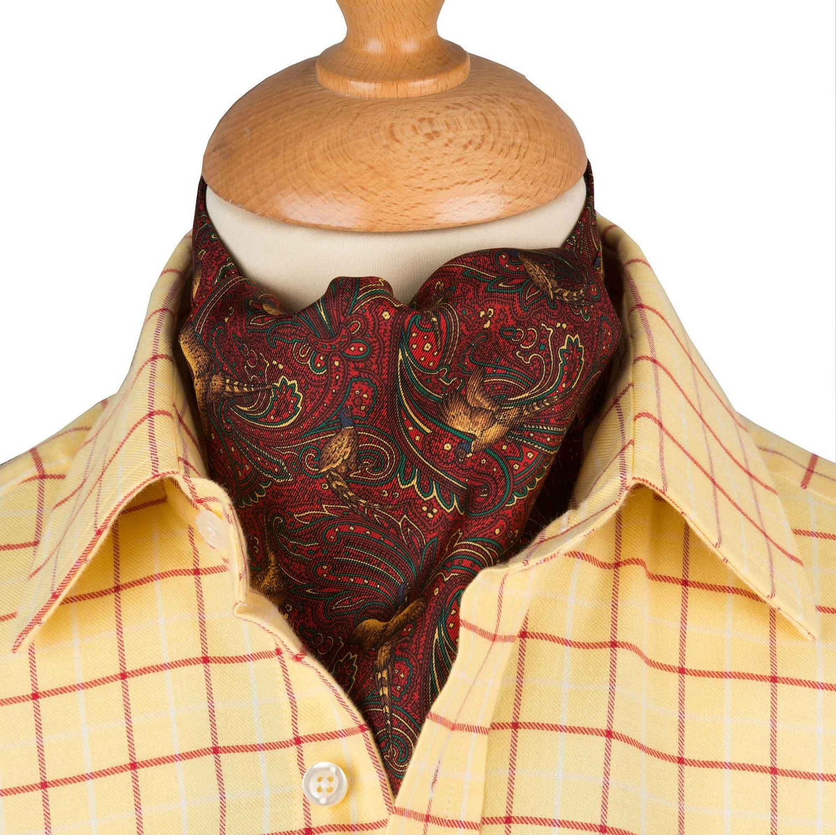 Red Pheasant Silk Cravat