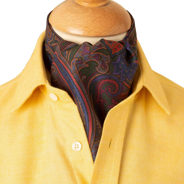 Green Paisley Madder Silk Cravat