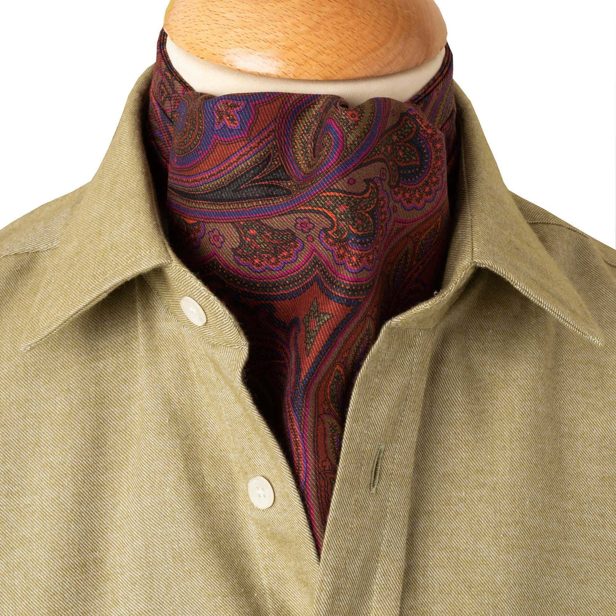Rust Paisley Madder Silk Cravat