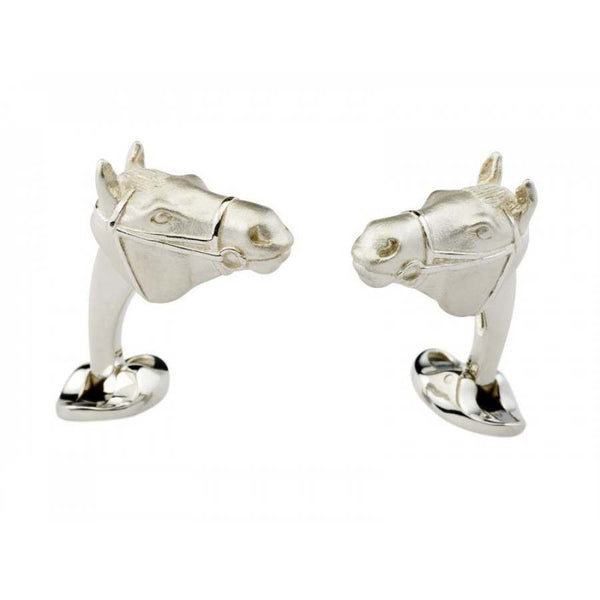 Silver Winning Horse Head Cufflinks
