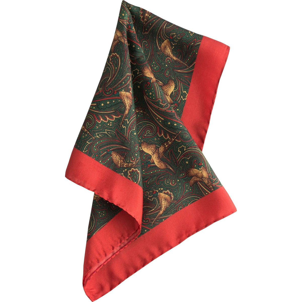 Green Pheasant Paisley Silk Hank