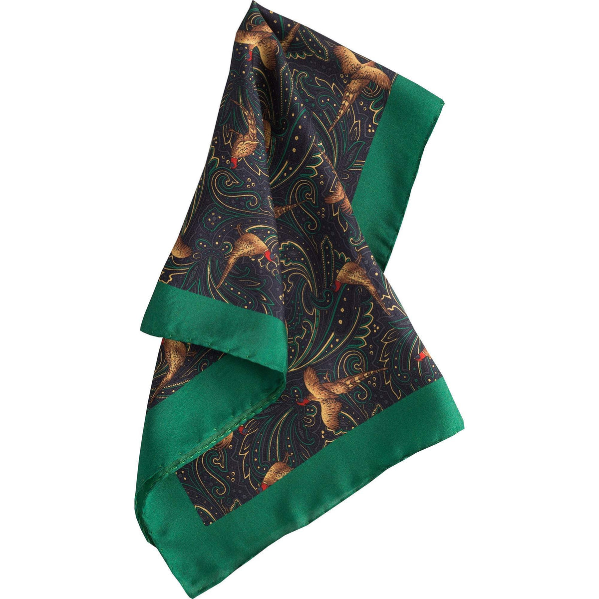Navy Pheasant Paisley Silk Hank