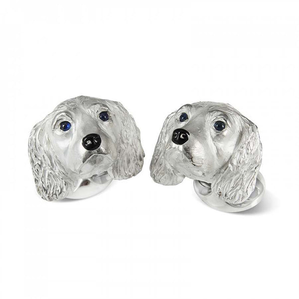Silver Cavalier Spaniel Cufflinks