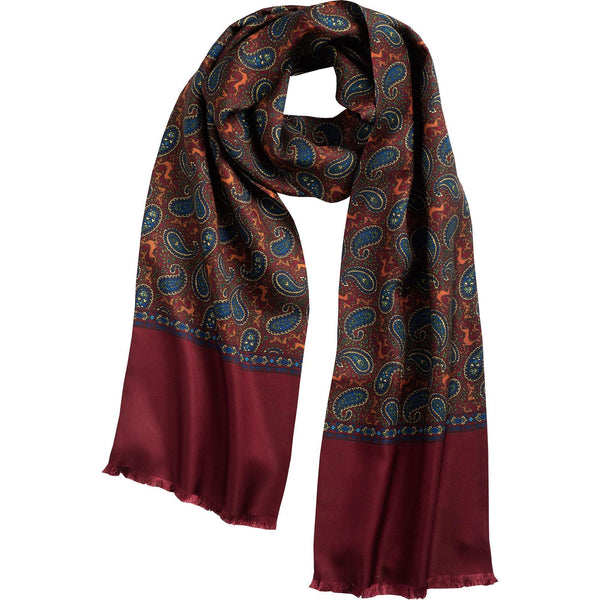 English Wine Madder Print Stag Scarf