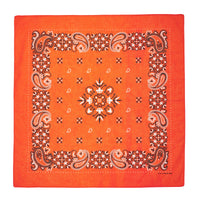 Orange Paisley Cotton Bandana