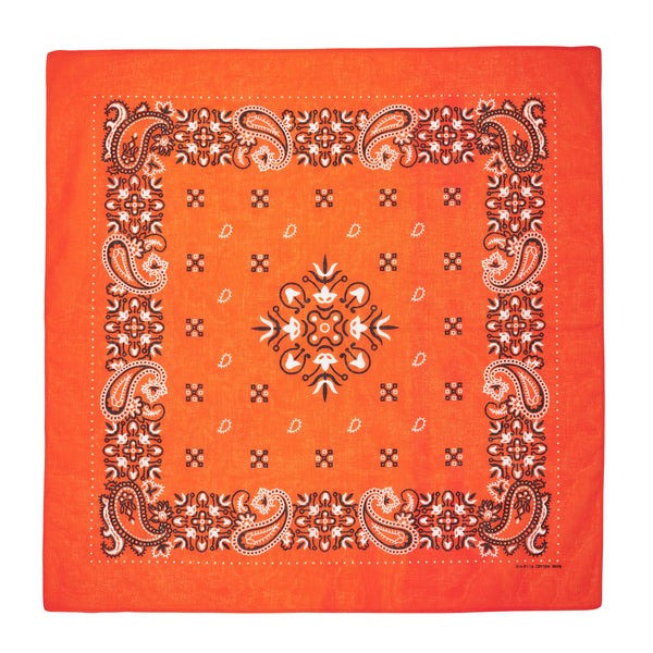 Orange Paisley Cotton Bandana