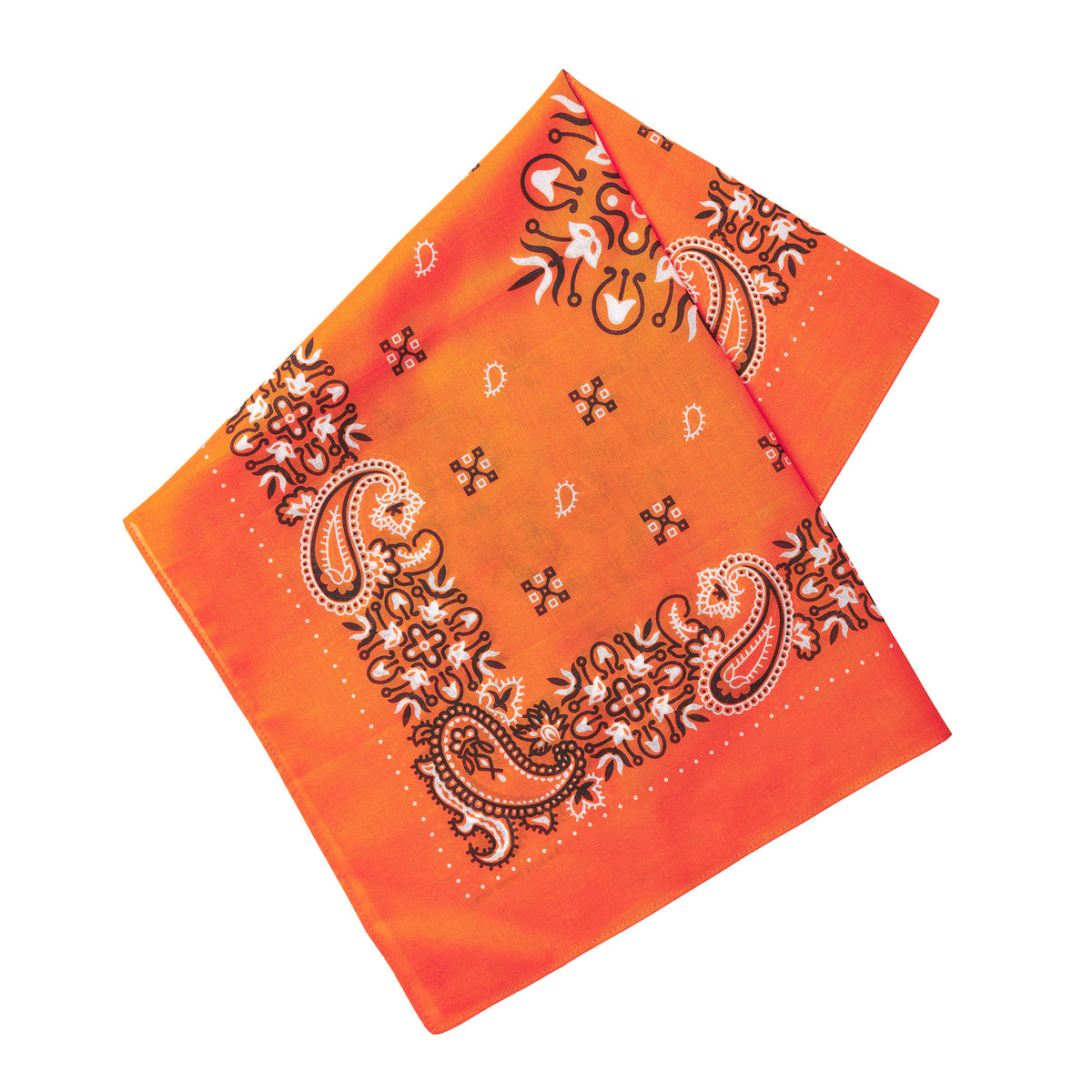 Orange Paisley Cotton Bandana
