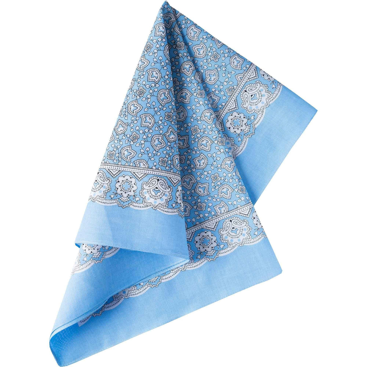 Mid Blue Paisley Cotton Bandana