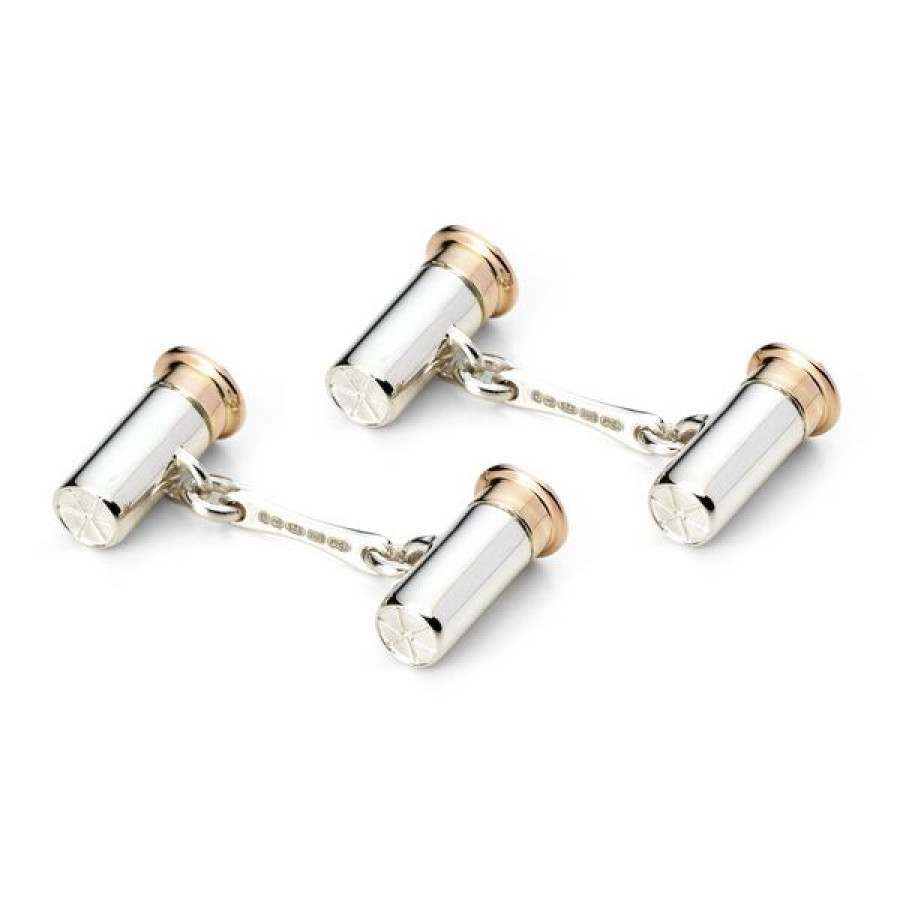 Silver Shotgun Cartridge Cufflinks