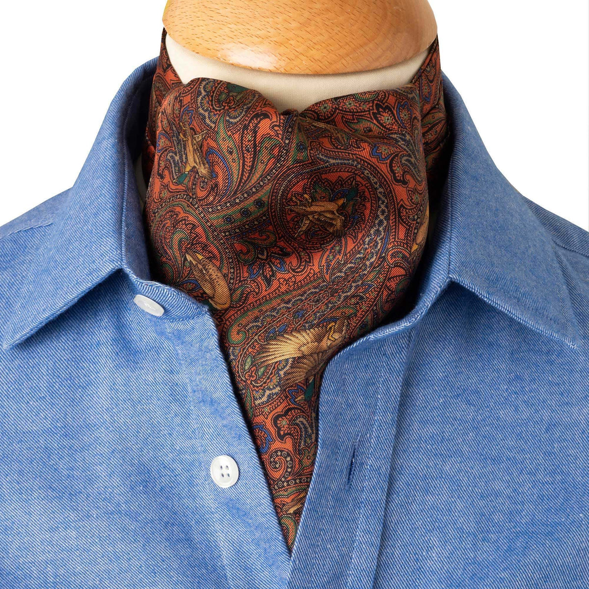Orange Duck Silk Cravat