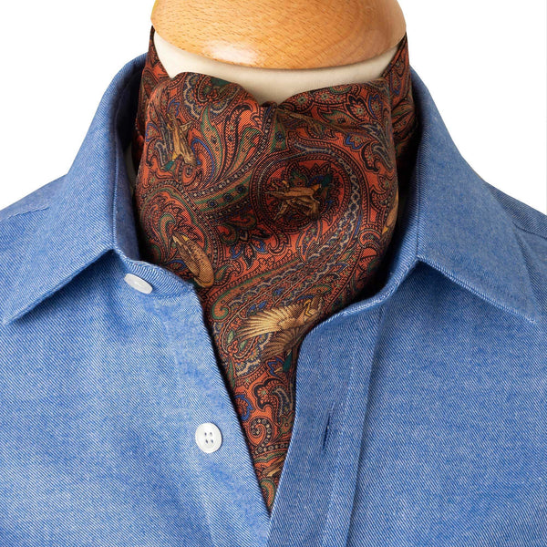 Orange Duck Silk Cravat