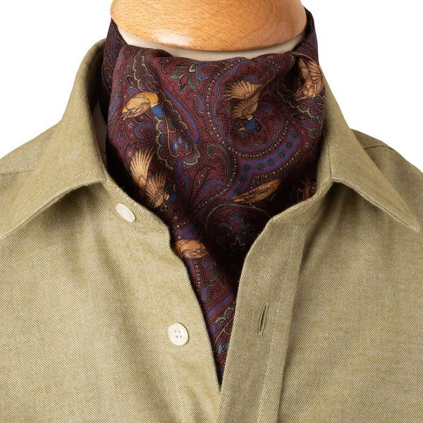 Wine Duck Silk Cravat
