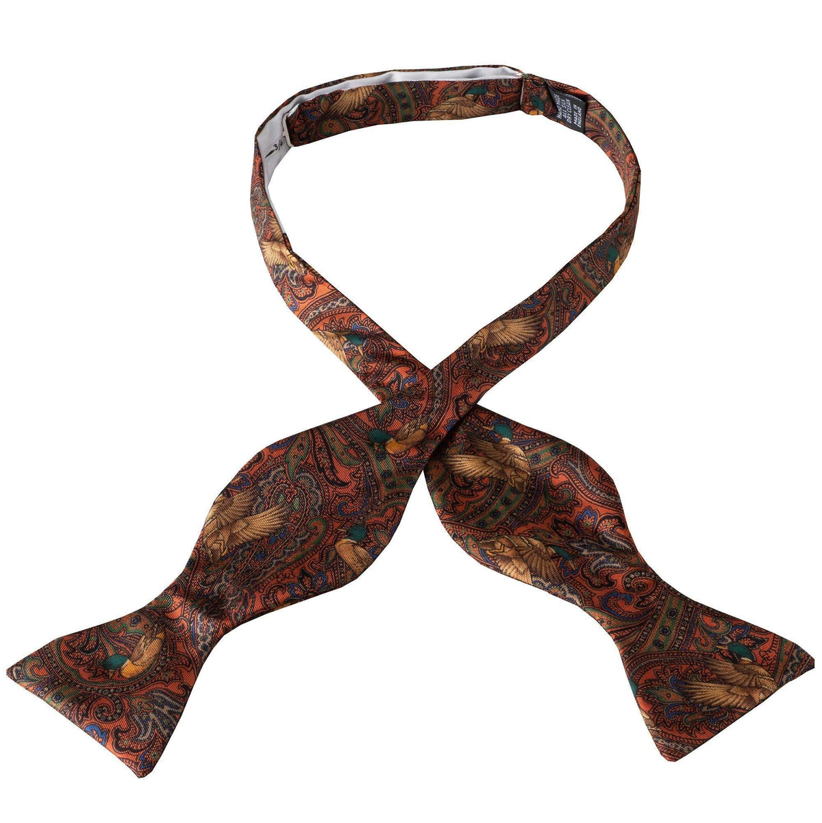 Orange Duck Silk Bow Tie