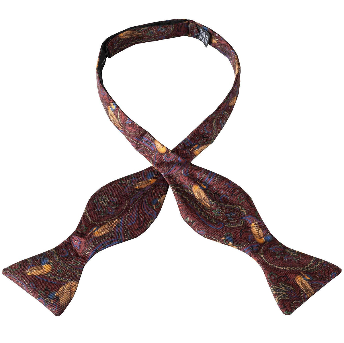 Wine Duck Silk Bow Tie