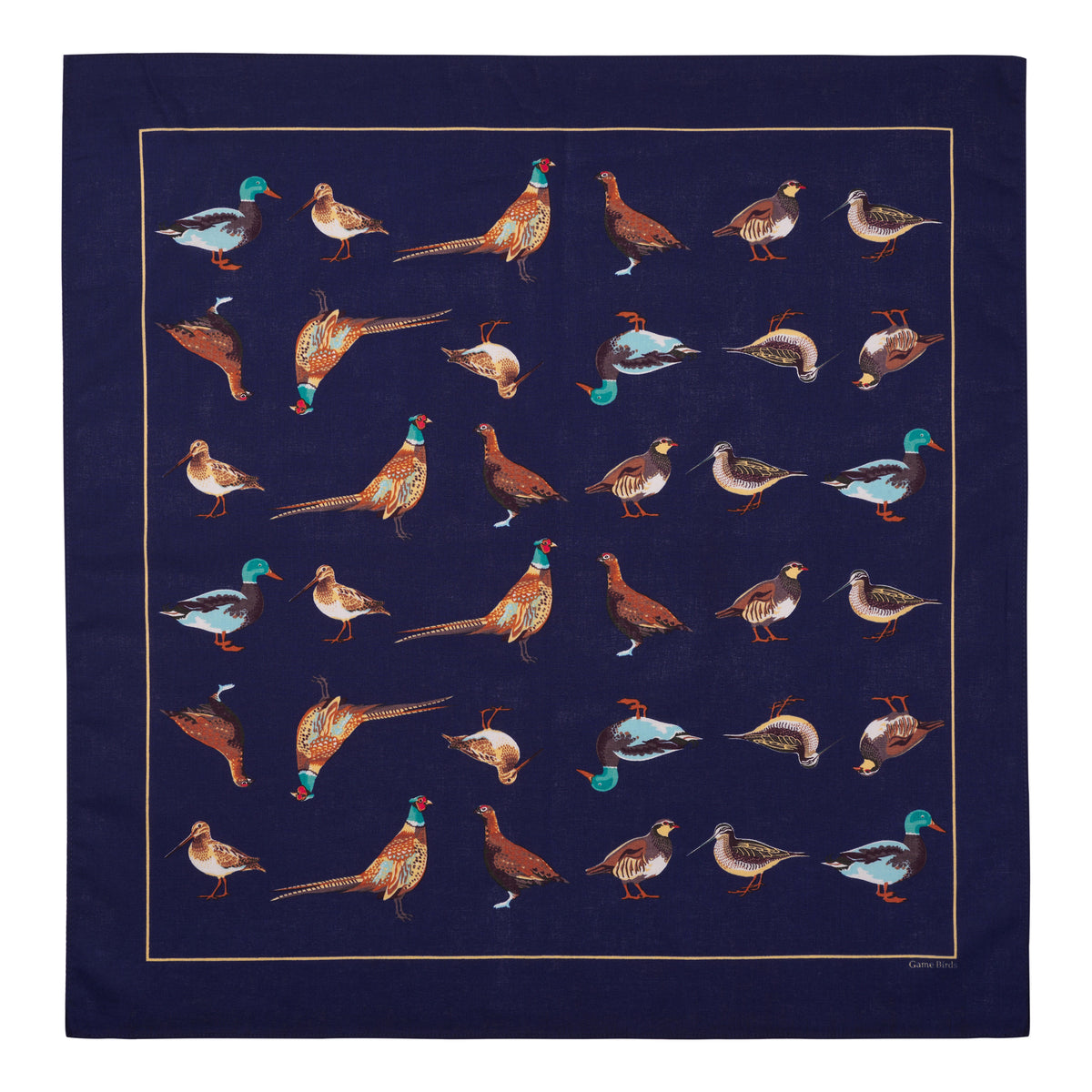 Navy Multi Game Birds Cotton Hank