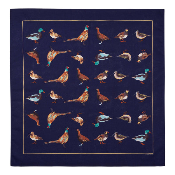 Navy Multi Game Birds Cotton Hank