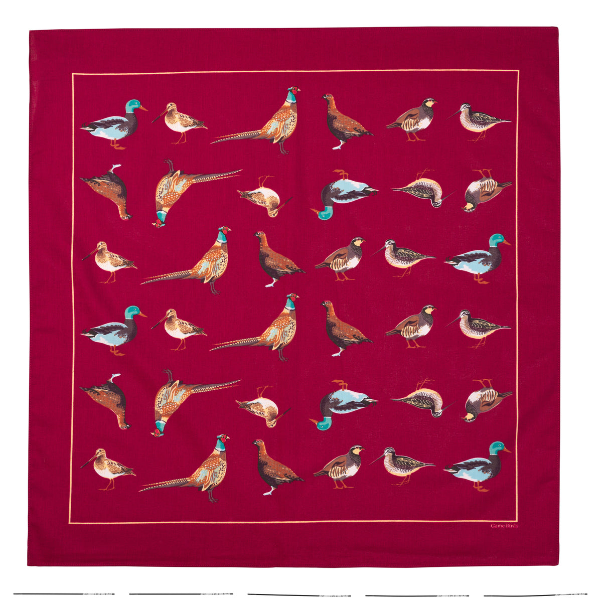 Burgundy Multi Game Birds Cotton Hank