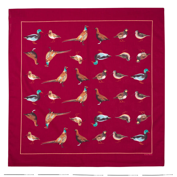 Burgundy Multi Game Birds Cotton Hank