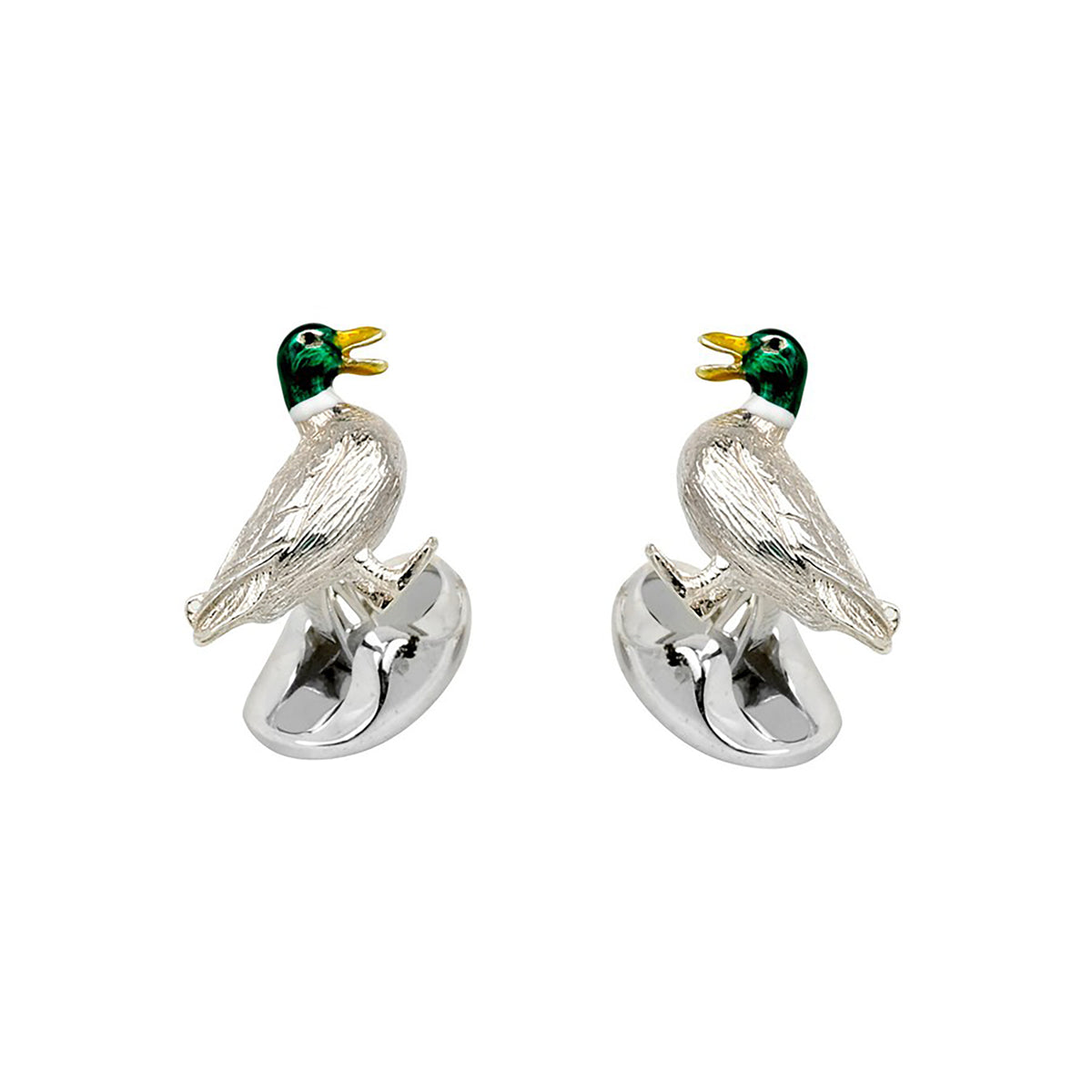 Sterling Silver Duck Cufflinks