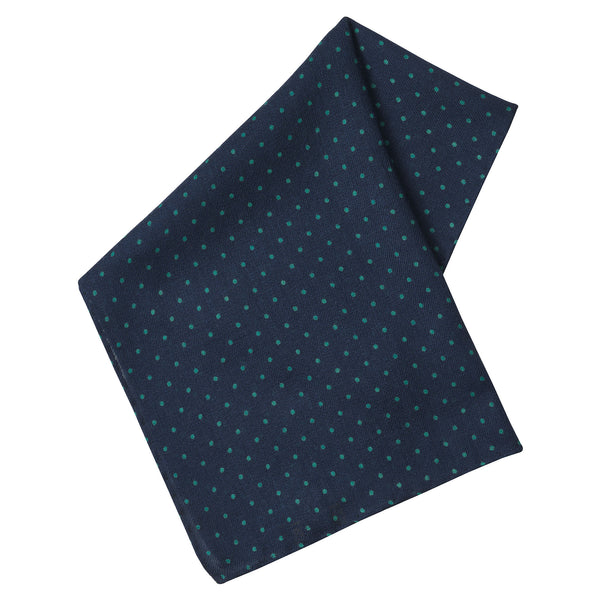 Navy Cashmere Green Spot Hank