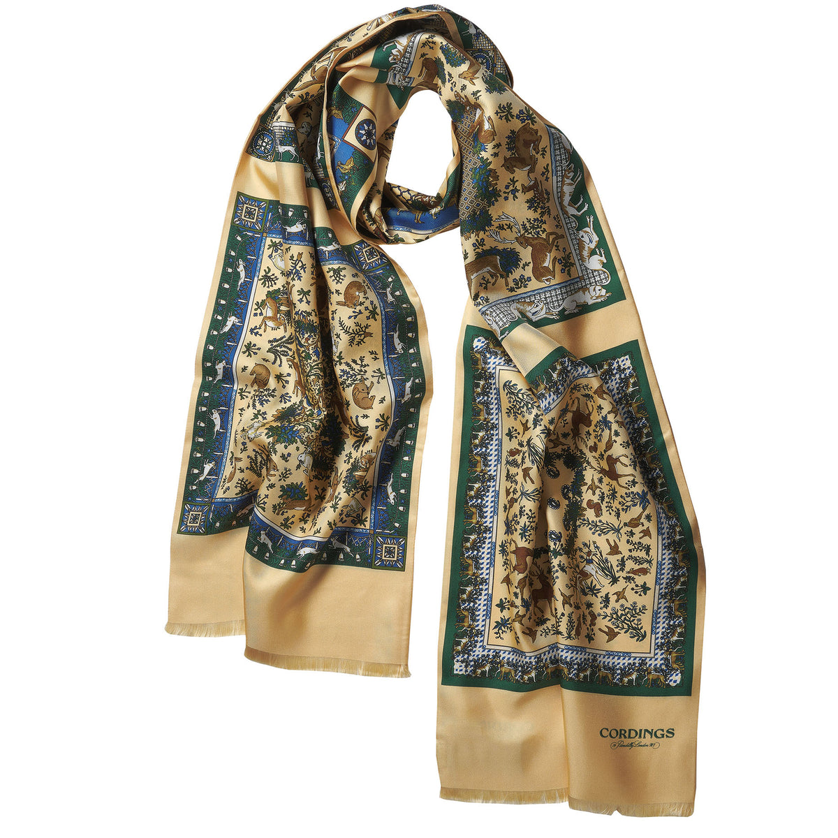 Cream Woodland Madder Silk Scarf