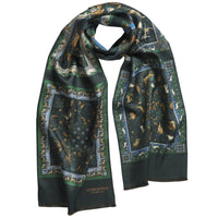 Green Woodland Madder Silk Scarf