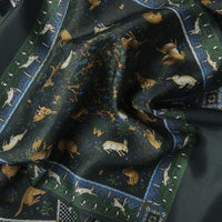 Green Woodland Madder Silk Scarf