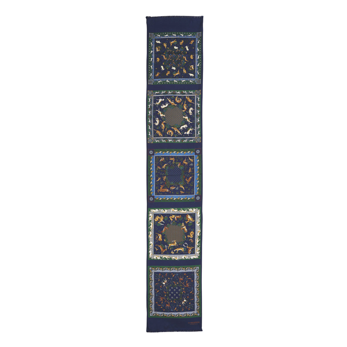 Navy Woodland Madder Silk Scarf