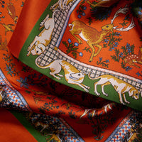 Orange Rust Woodland Madder Silk Scarf