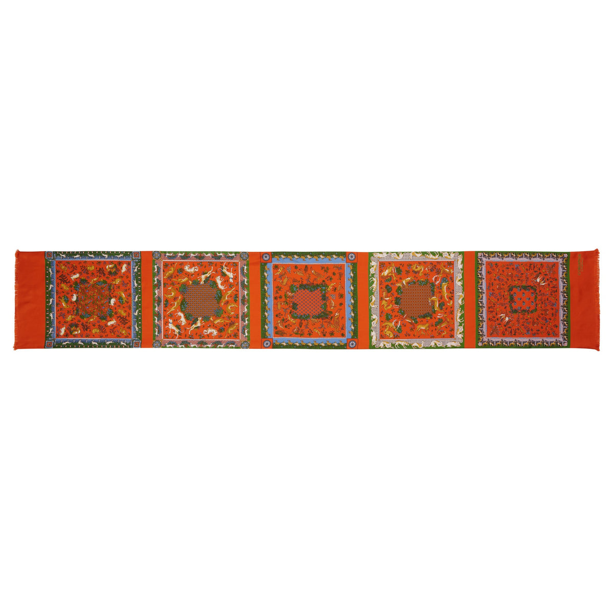 Orange Rust Woodland Madder Silk Scarf