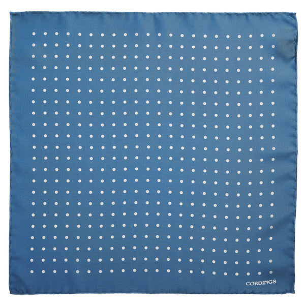 Sky Blue Silk White Spot Hank