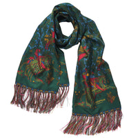 Green Medieval Hunting Silk Scarf
