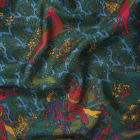 Green Medieval Hunting Silk Scarf