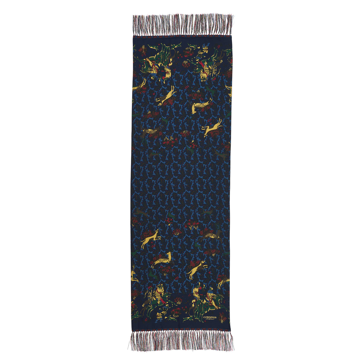 Navy Medieval Hunting Silk Scarf