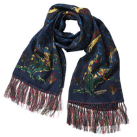 Navy Medieval Hunting Silk Scarf