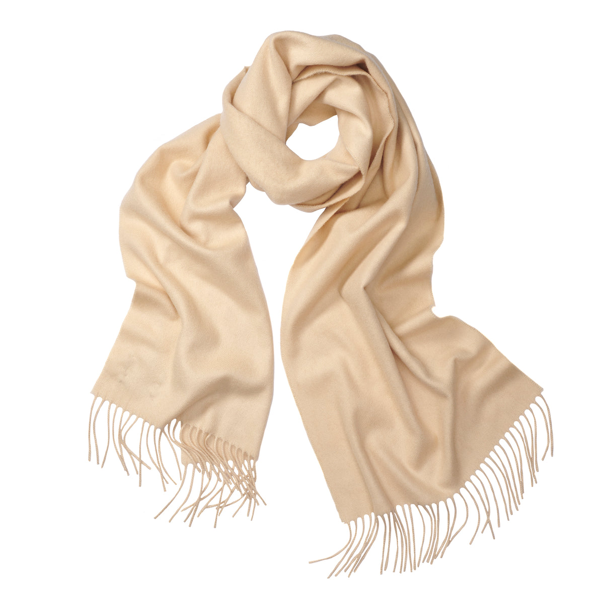 Cream Solid Cashmere Scarf