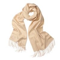 Cream Solid Cashmere Scarf