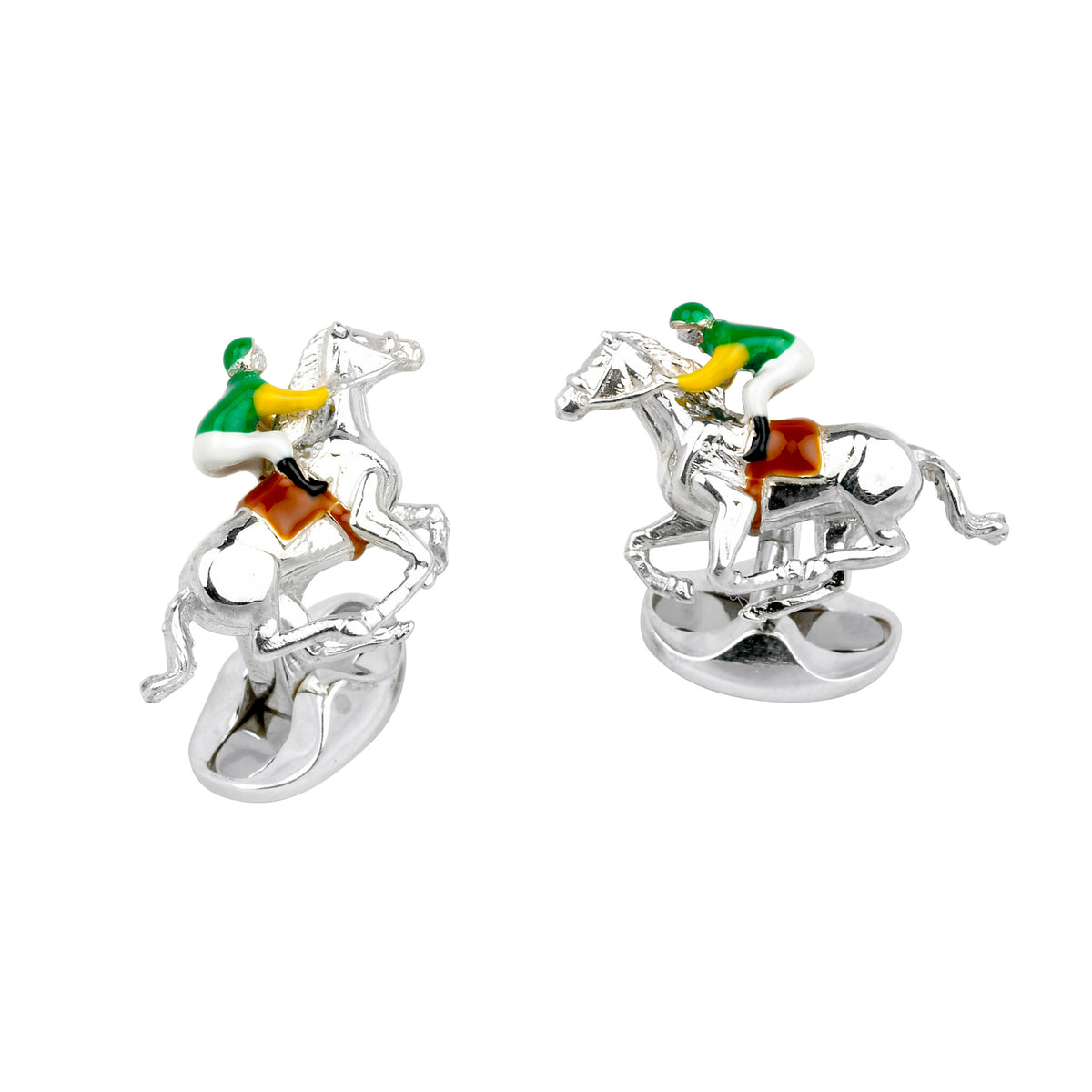 Jockey and Horse Silver Cufflinks