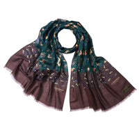 Burgundy Wool & Silk Unicorn Scarf