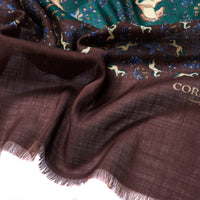 Burgundy Wool & Silk Unicorn Scarf