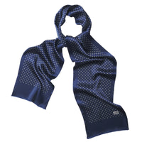 Navy Silk Fox Head Scarf
