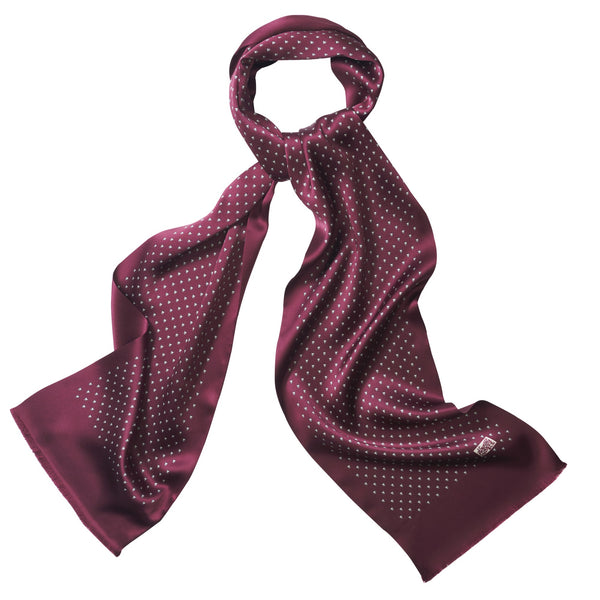 Burgundy Silk Fox Head Scarf