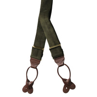 Olive Fine Cord Braces