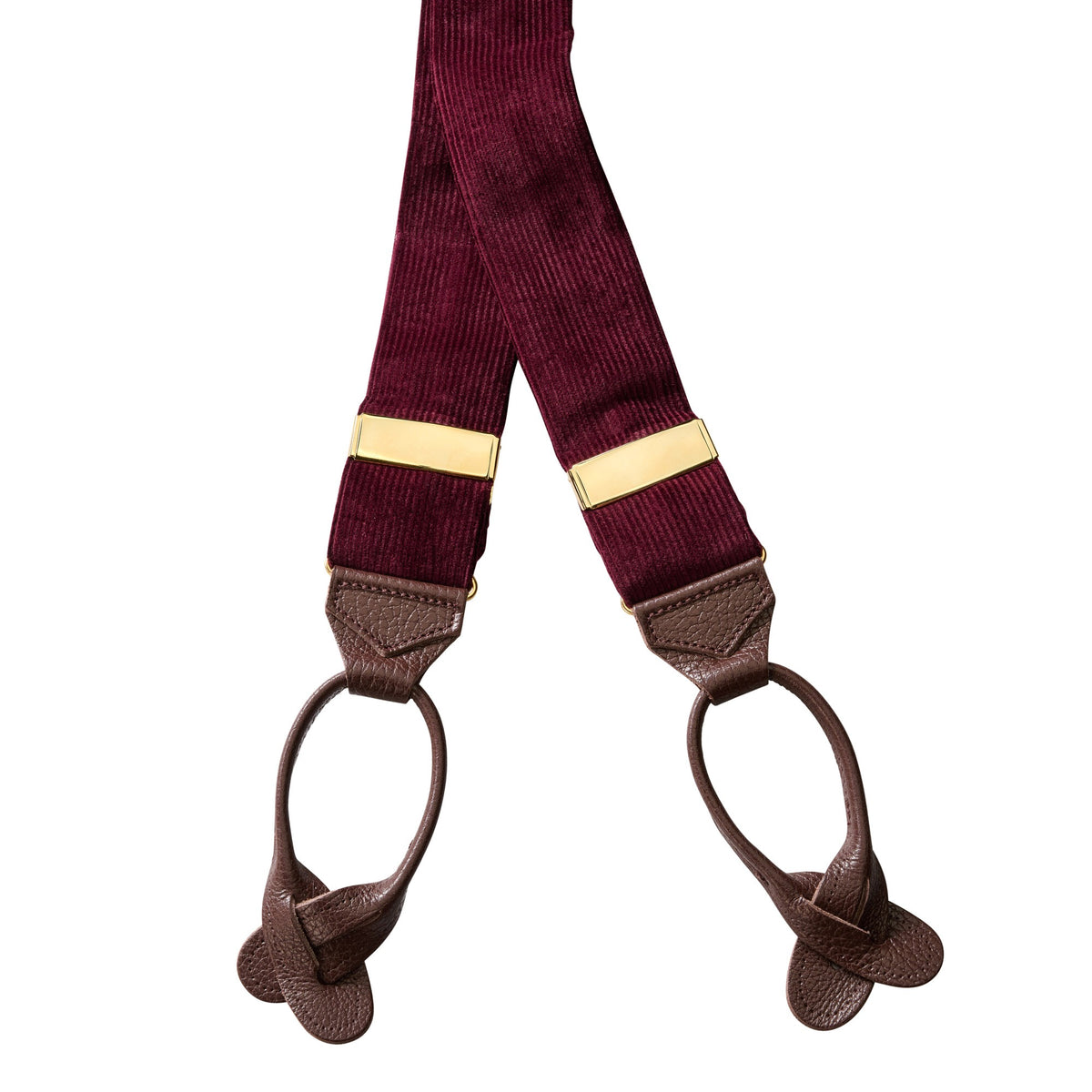 Plum Fine Cord Braces