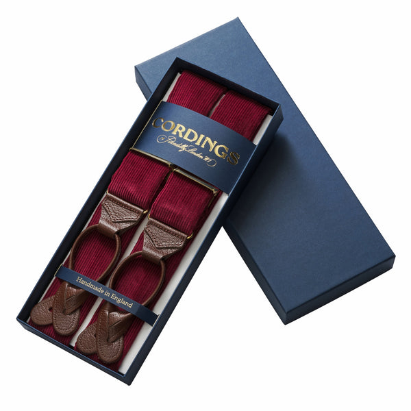 Wine Fine Cord Braces