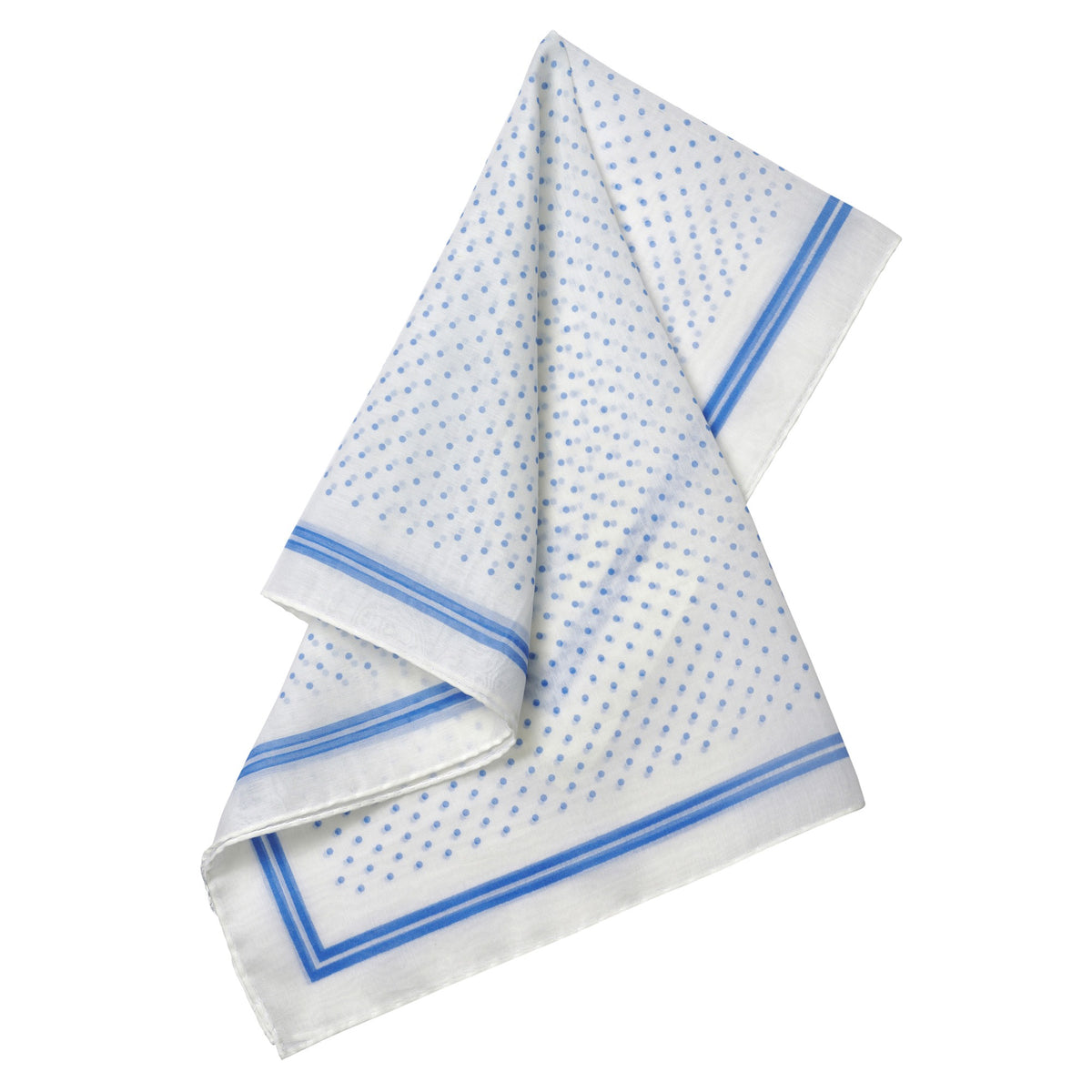White Blue Silk Cotton Voile Spot Hank