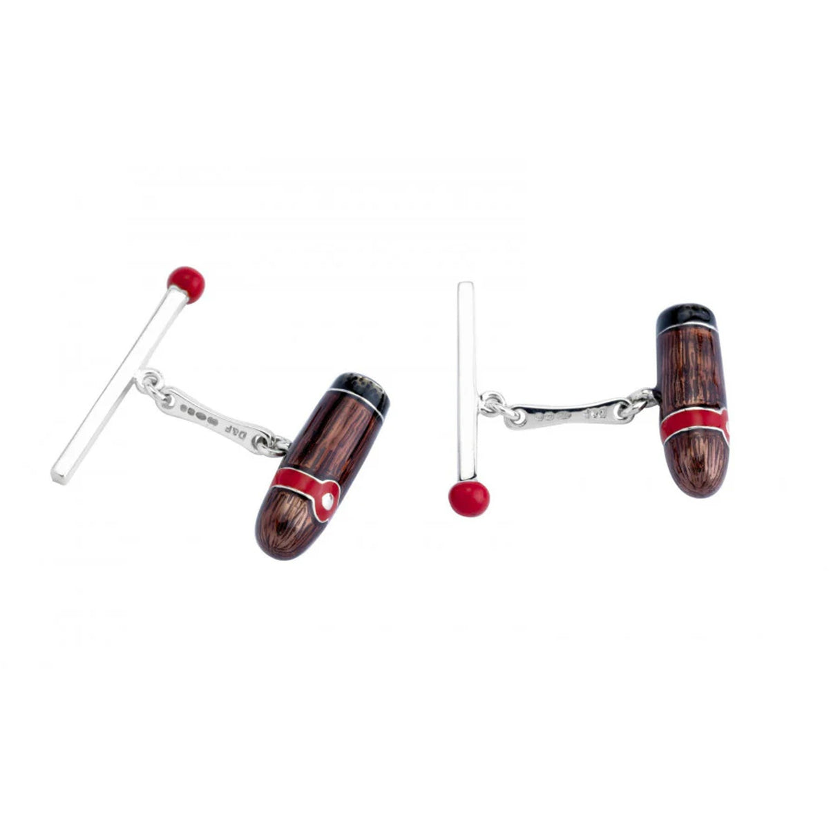 Cigar and Match Sterling Silver Cufflinks